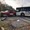 A Bee-Line bus was involved in a crash involving a pickup truck outside of Westchester Community College.