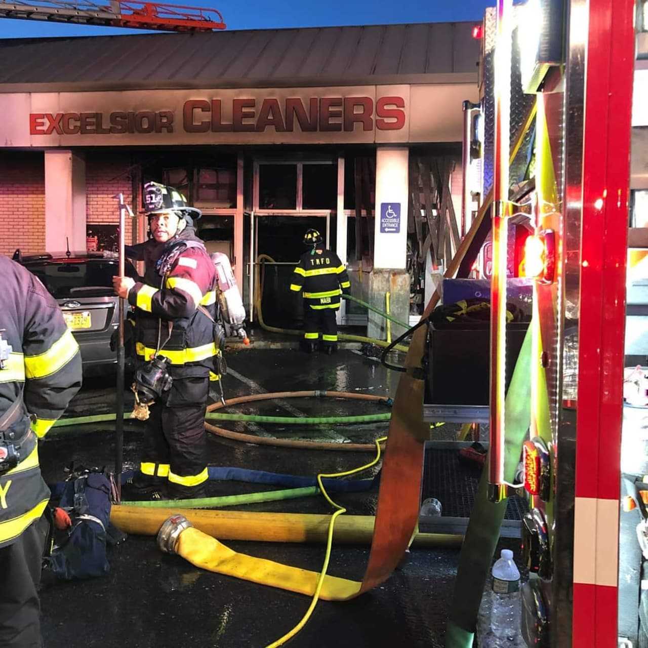 Mamaroneck Fire Department at the site of the fire.