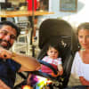 Shalom and Jacqueline Yehudiel with baby Nava, 7 months.