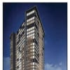 An artist's rendering of the 28-story, mixed-use building at 587 Main St. from Huguenot Street.