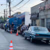 One of the vintage cars on location for the "Saints" filming Monday in Bloomfield.