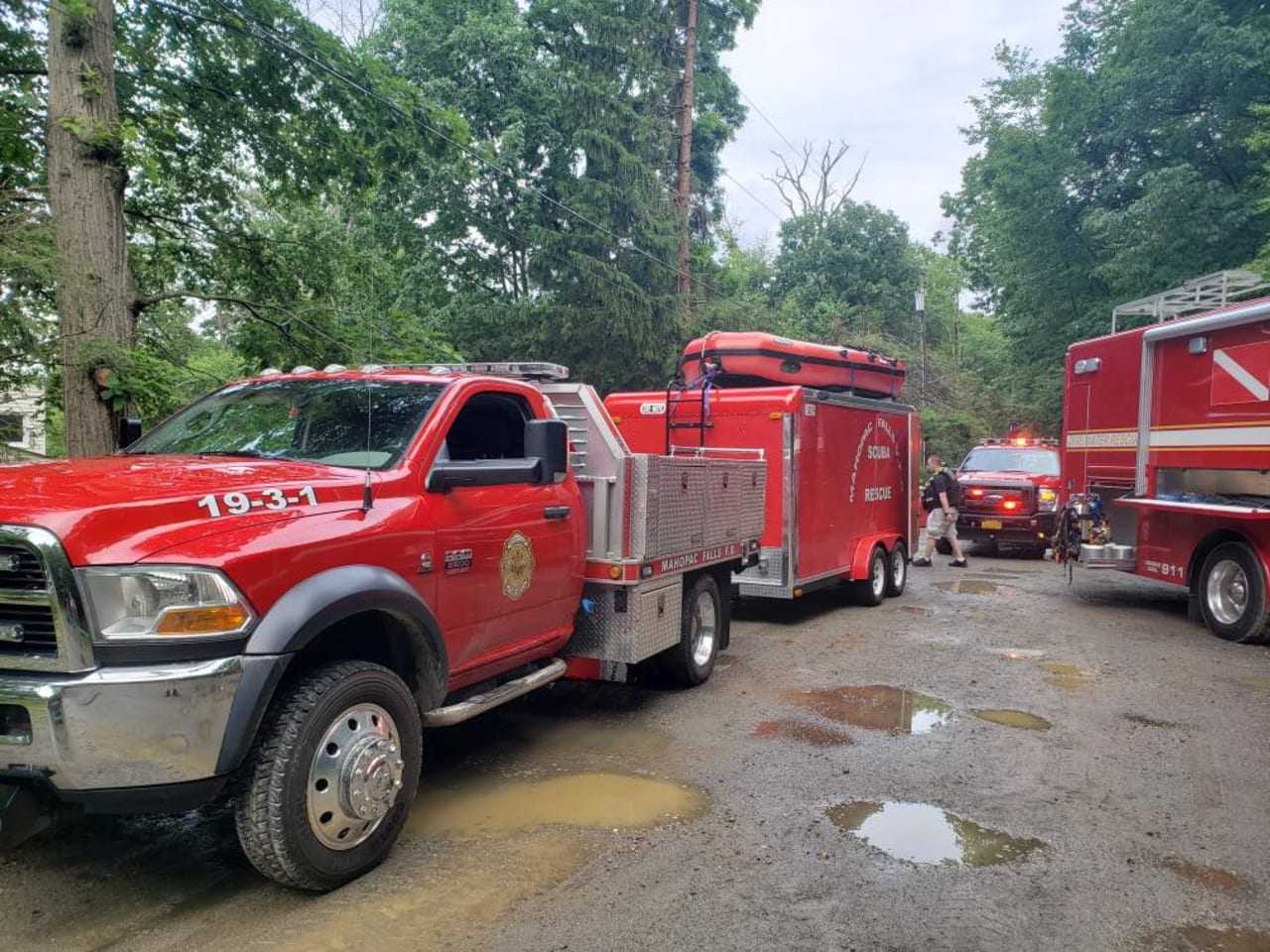 Rescuers from numerous departments responded to the site of a search for a reported drowning.