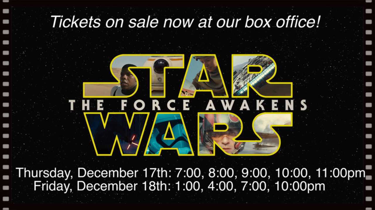 "Star Wars" will play several times on Dec. 17 and 18 at Teaneck Cinemas.