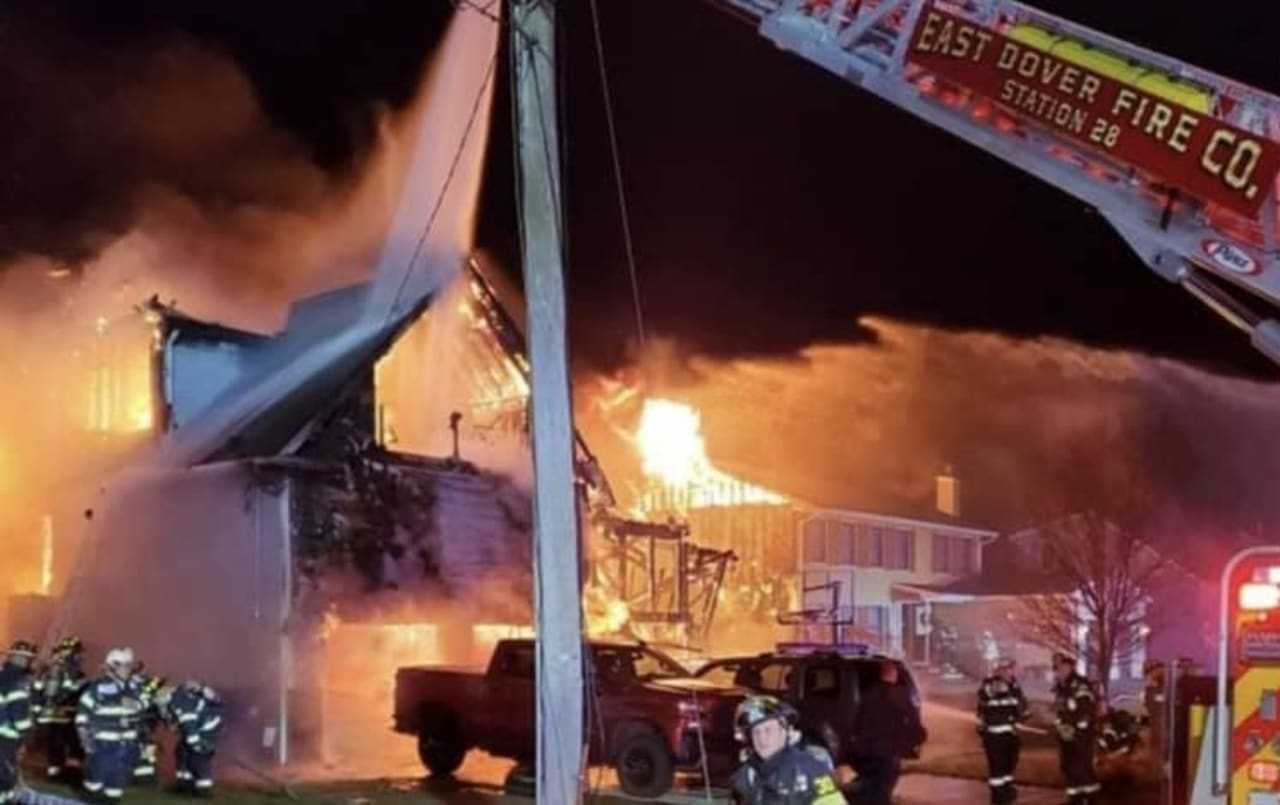Flames engulfed the Toms River home.