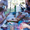 Kids get creative while making jewelry at last year's Art in the Park event in Piermont.