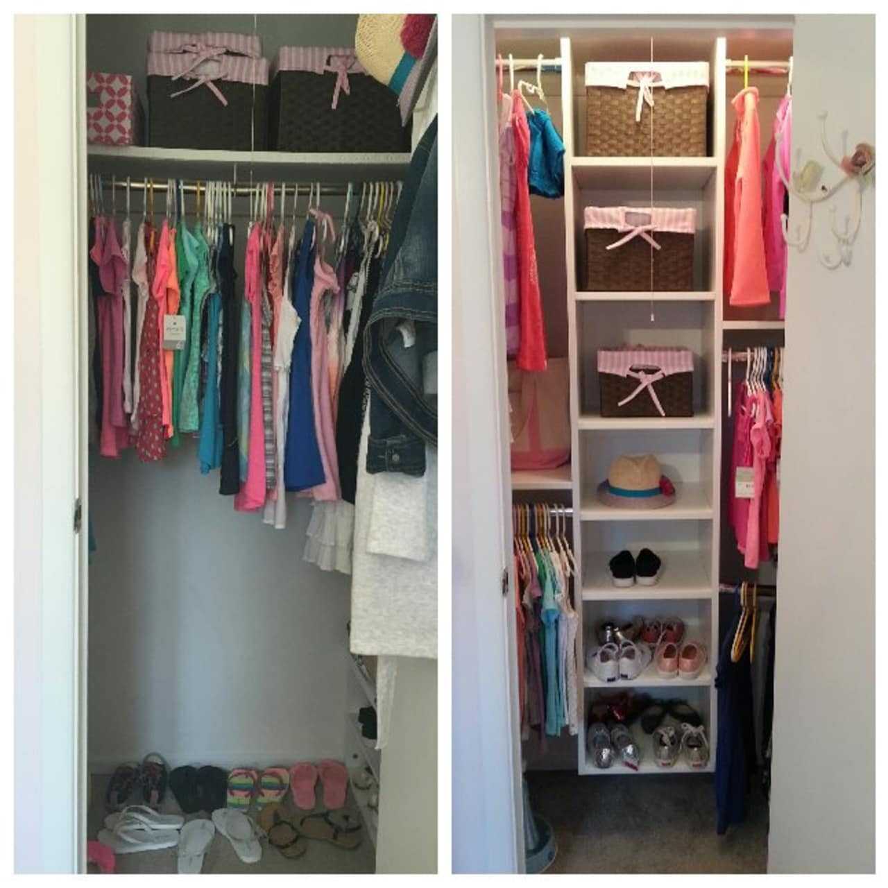 A before and after closet by Andrea Gary of White Plains.