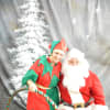 Santa and his helper were present for picture taking.