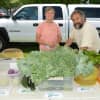 Darlene and Bob Mingrone nearly sell out of their produce from East Village Farm.