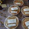 Many different types of delicious pies are available to purchase from Royal Bakery.