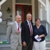 Bill Purcell of the Greater Valley Chamber of Commerce, Shelton Mayor Mark Lauretti and Allison Wysota, founder of Adam's House, opened the Coram Avenue site Thursday.