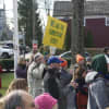 A nice crowd turned out at Newtown's Edmond Town Hall Saturday morning to send off Team 26.