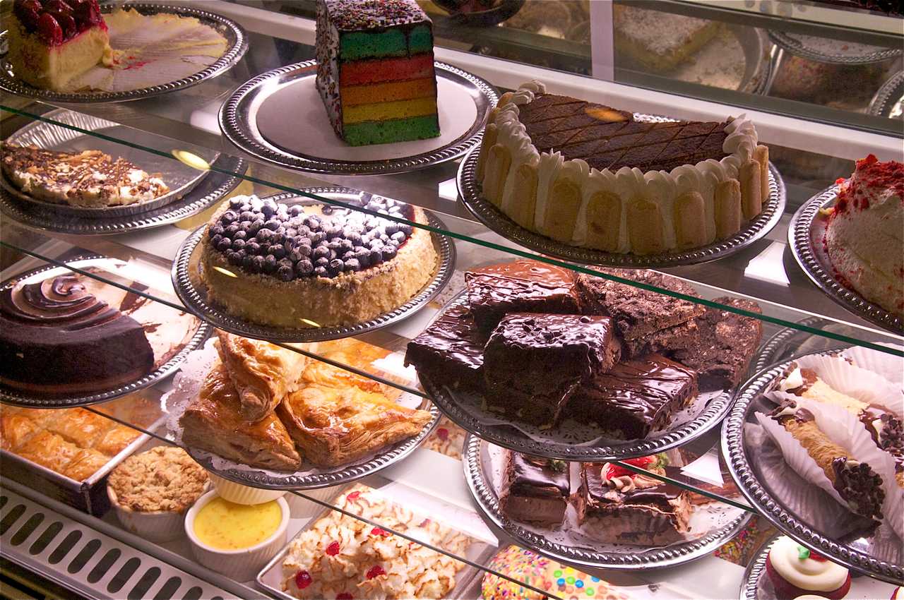 The dessert display case at the Mount Kisco Diner.