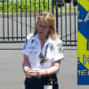 Norwalk Hospital Paramedic Supervisor Lynn Ryder talks to students about safety at the Side by Side School in Norwalk.