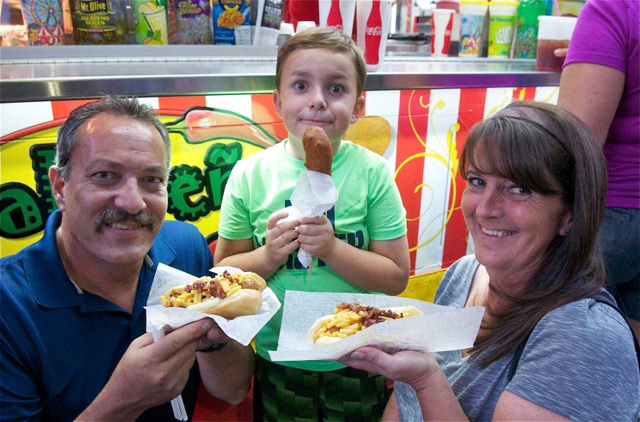 Hot Dogs at the fair, with the works.