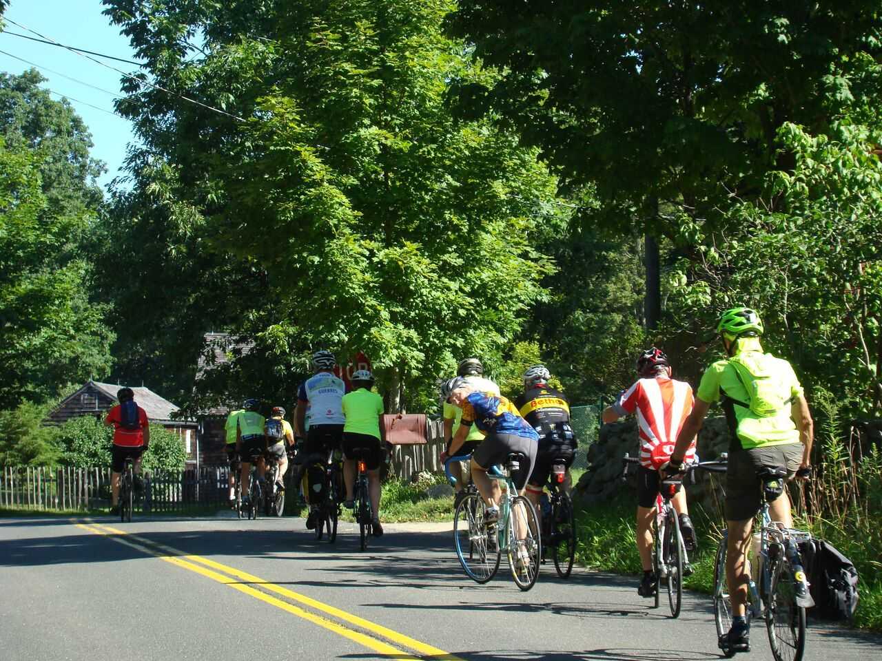 “Heritage Ride 2016” volunteer cyclists begin their eight-day journey from Weir Farm National Historic Site in Wilton to Canada.