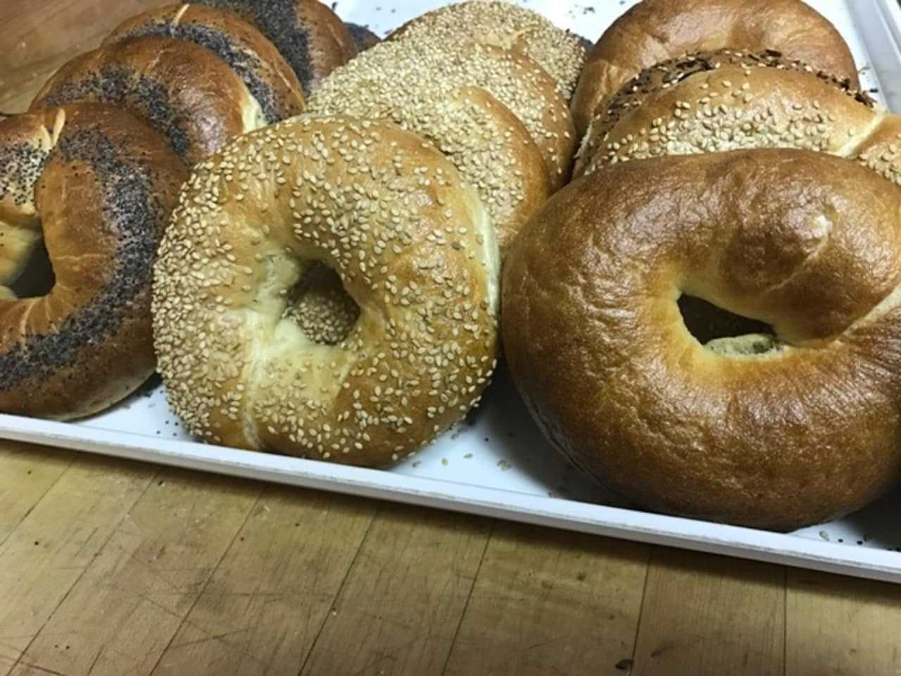 Bagels at Brewster Pastry are hand mixed and crafted.