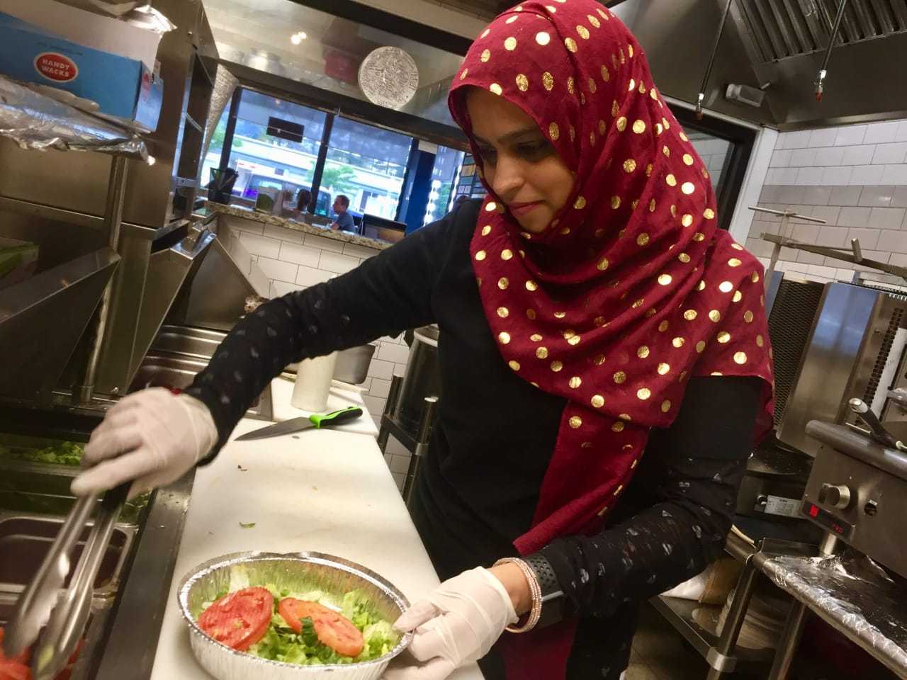 Naheed Yousuf works at Phat Platters in Paramus. At sunset, she will break her fast with dates and water and then pray. She will then have a meal, and pray again before bed. She will wake up before the sun rises to pray and eat, and then do it again.