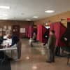 The polling station at Benjamin Franklin Middle School in Teaneck.