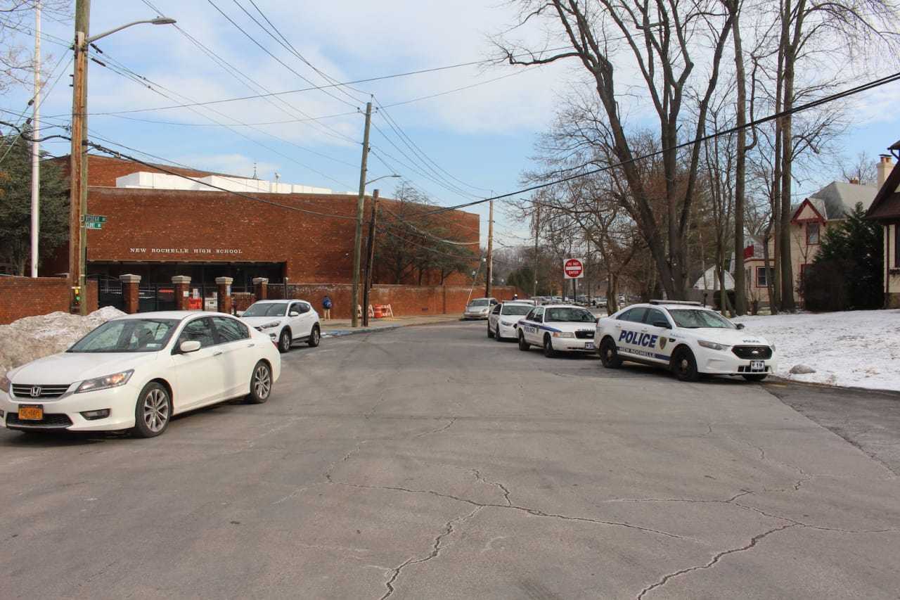 There was an increased police presence outside New Rochelle High School.