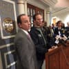 <p>Mayor Joe Ganim and police Capt. Brian Fitzgerald speak in a press conference Friday on safe recovery of a missing 6-year-old girl and the arrest of her father, who is a suspect in the fatal stabbing of her mother.</p>