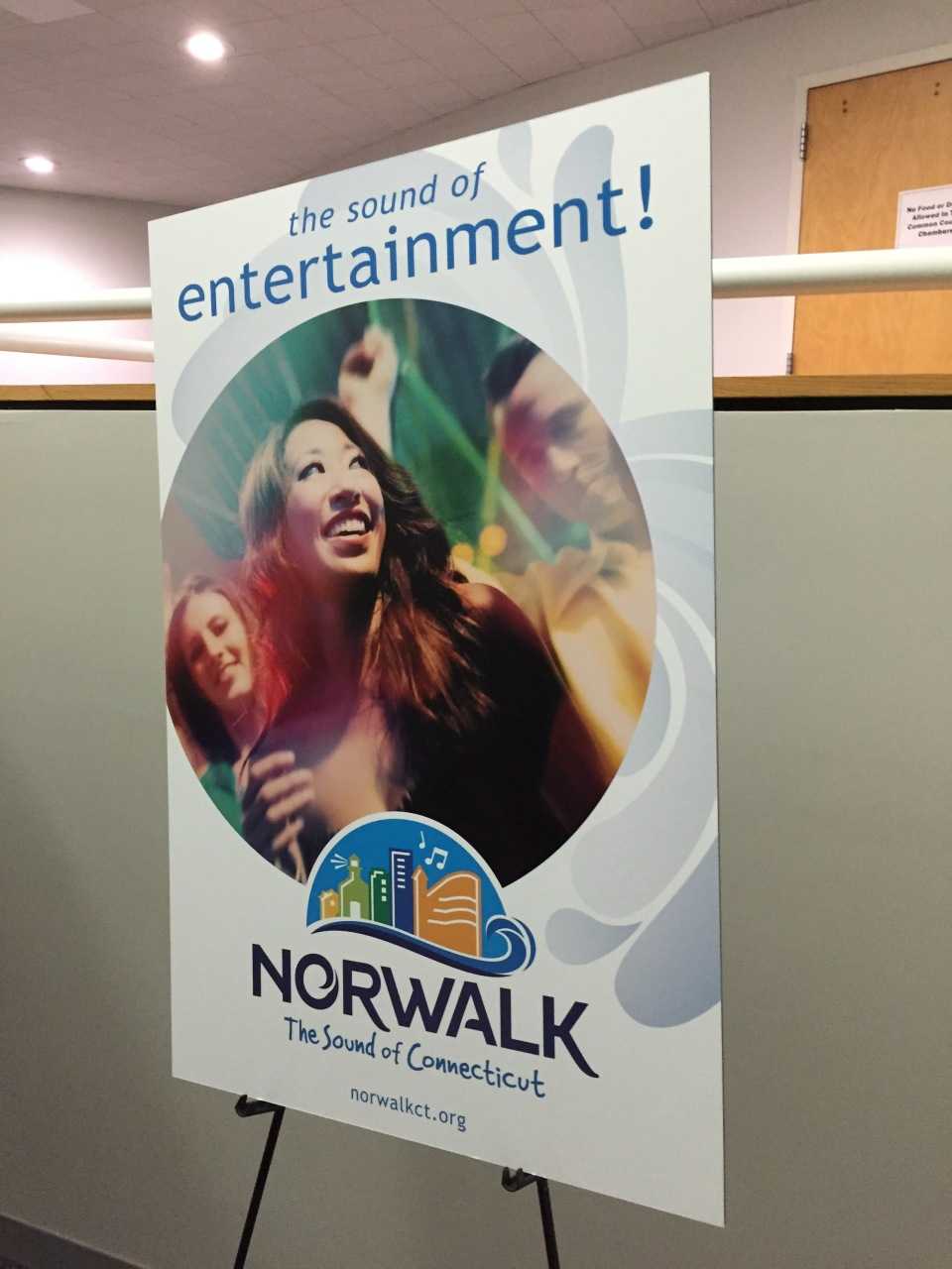 Norwalk Mayor Harry Rilling unveiled Norwalk's new "The Sound of Connecticut" branding at City Hall on Thursday morning.