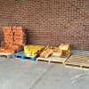 Shoppers snapped up the fireplace logs outside a local Stop & Shop Monday.