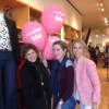 From left, Alison Puleo, a customer, with Gus Garrett, very personal stylist, and Laura Gavey, store manager, the in J. Crew Store on Greenwich Avenue on Thursday for the Go For Pink in Greenwich event.