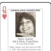 Mary Aaron is one of the unsolved murder victims included in the new cold case playing cards distributed to inmates.