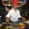 Ooka Sushi & Hibachi Lounge's master chef cooks fresh vegetables and other goodies on the grill at the Clifton restaurant.