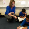 Jeannine Babino in class with her students.