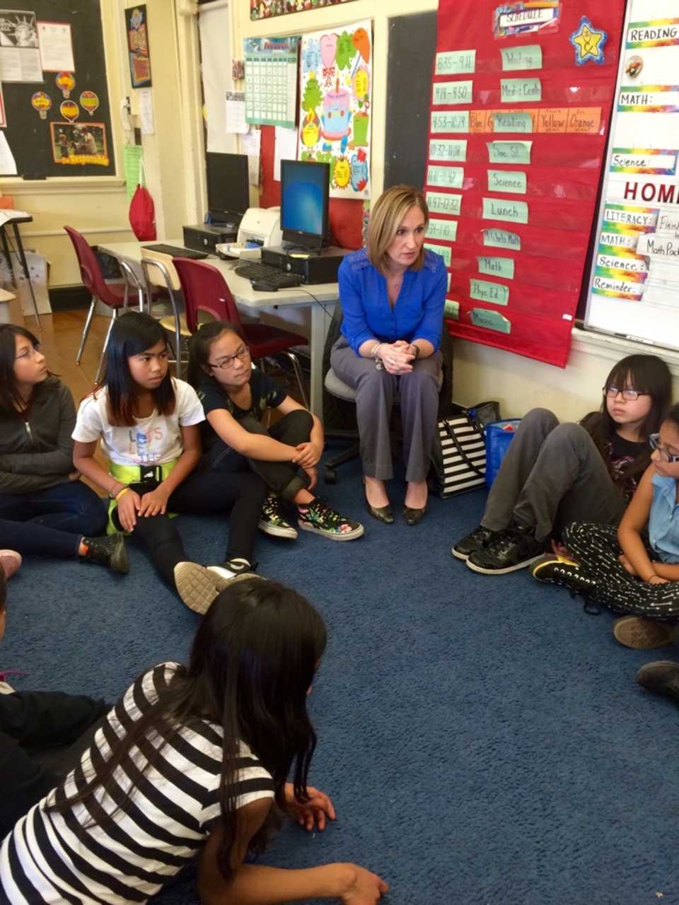 Jeannine Babino in class with her students.