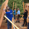 Samsung employees volunteer at Habitat For Humanity's Bergenfield site.