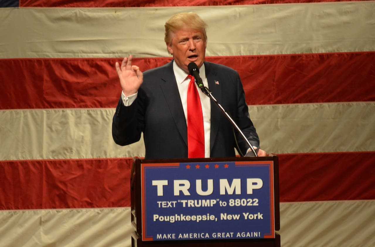 Donald Trump at a recent rally in Poughkeepsie.