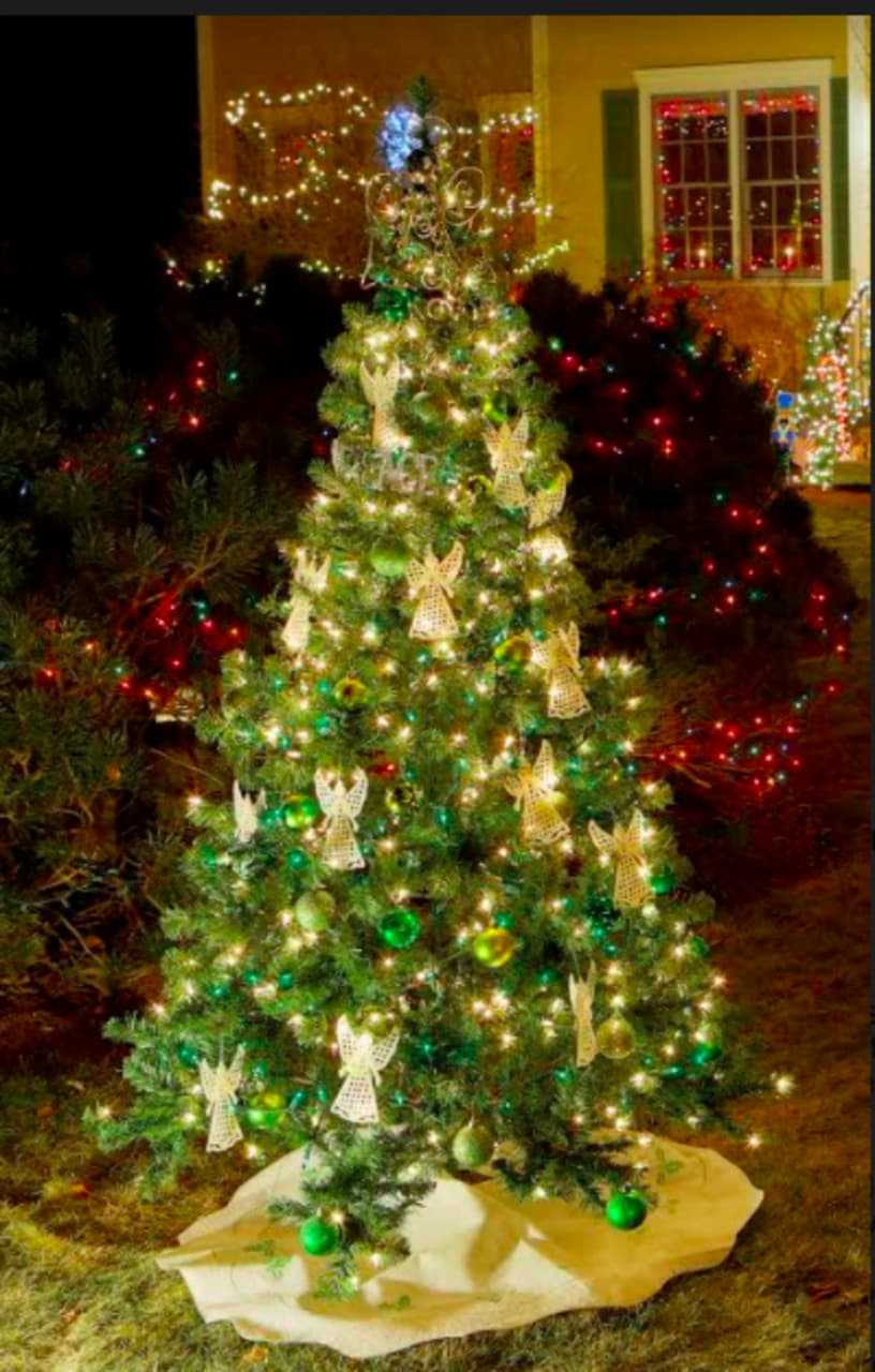 A Christmas tree with 26 angel-shaped ornaments, dedicated to those who lost their lives in the Sandy Hook tragedy