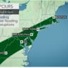 Downpours overnight Saturday into Sunday could cause flashing flood.