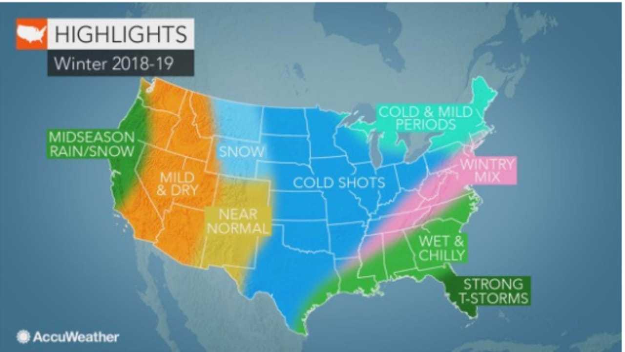 A look at the weather pattern for the winter according to AccuWeather.com.