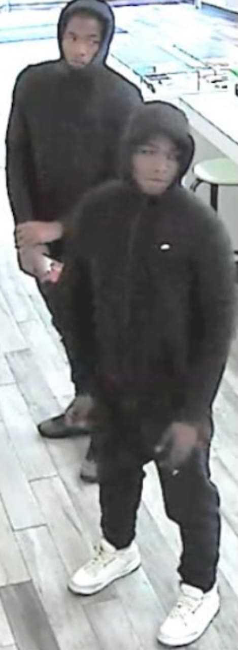 Police in New Rochelle are attempting to track down suspects who stole cellphones on Main Street.