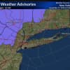 A Winter Weather Advisory has been issued for the counties shown in purple, including Dutchess, Orange, Sullivan and Ulster.