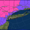 A look at counties where Winter Storm Warnings (pink) and Winter Weather Advisories (purple) are in effect.