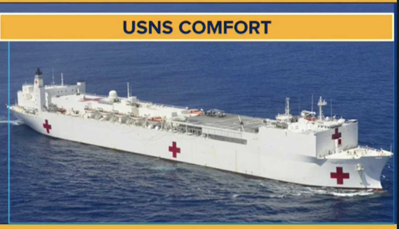 The United States Navy hospital ship Comfort.