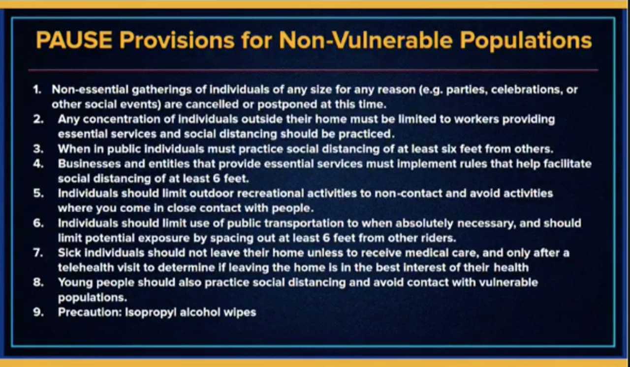 <p>PAUSE provisions for non-vulnerable members of the popular.</p>