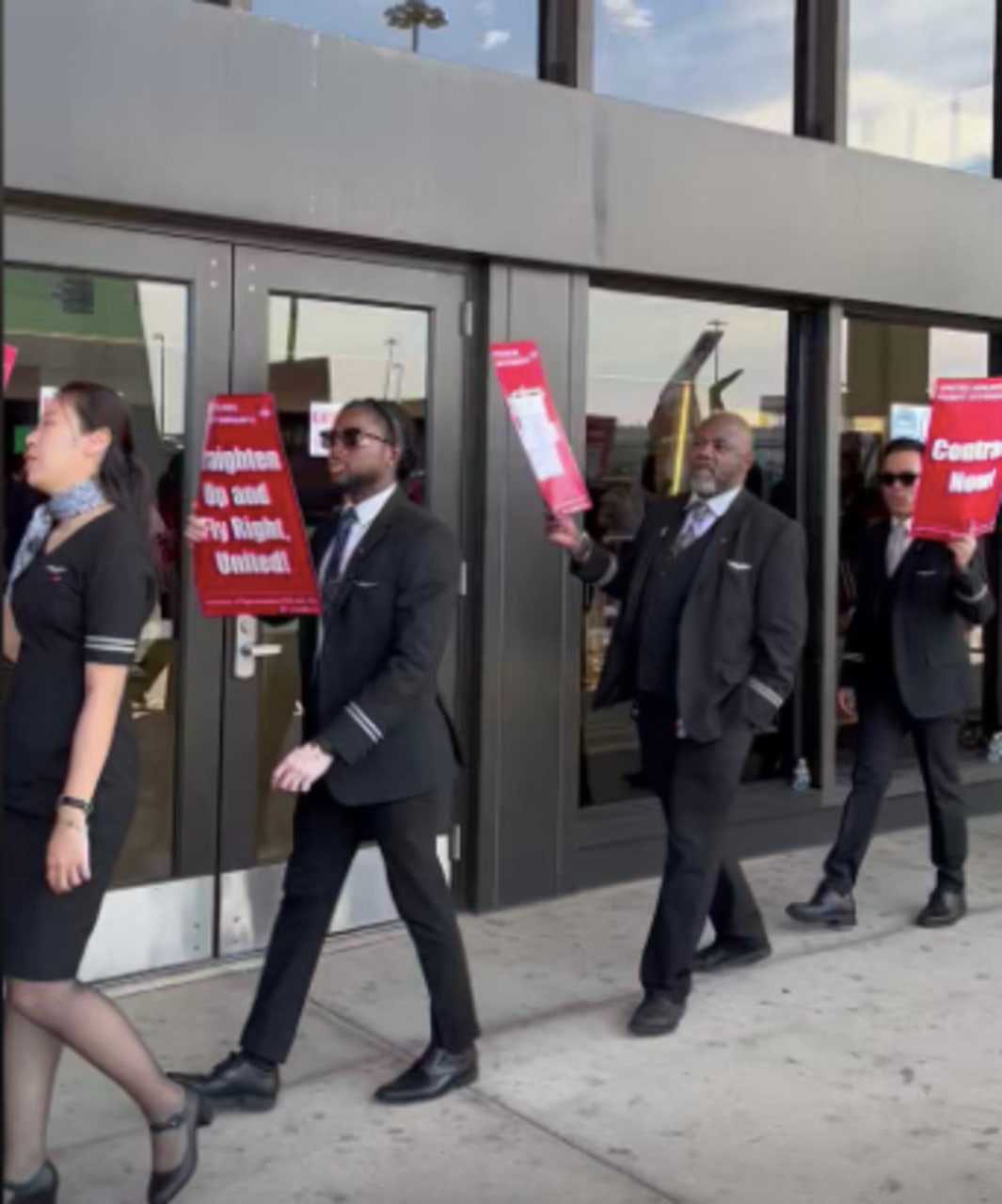 United Flight Attendants Picket At Newark Airport: 'Our Job Is Not To Run This Airline'