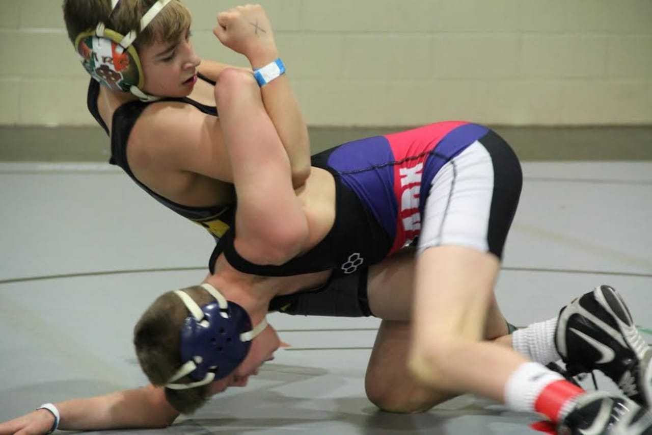 <p>Timmy Nova (top) took first place in his weight class at the 2017 NY-USA Youth State Championships.</p>