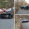 Rollover Crash: Car Flips On Side On Windy Mahopac Road