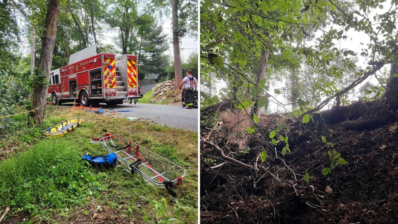 Tricky Rescue: Person Saved From 20-Foot Embankment In Somers
