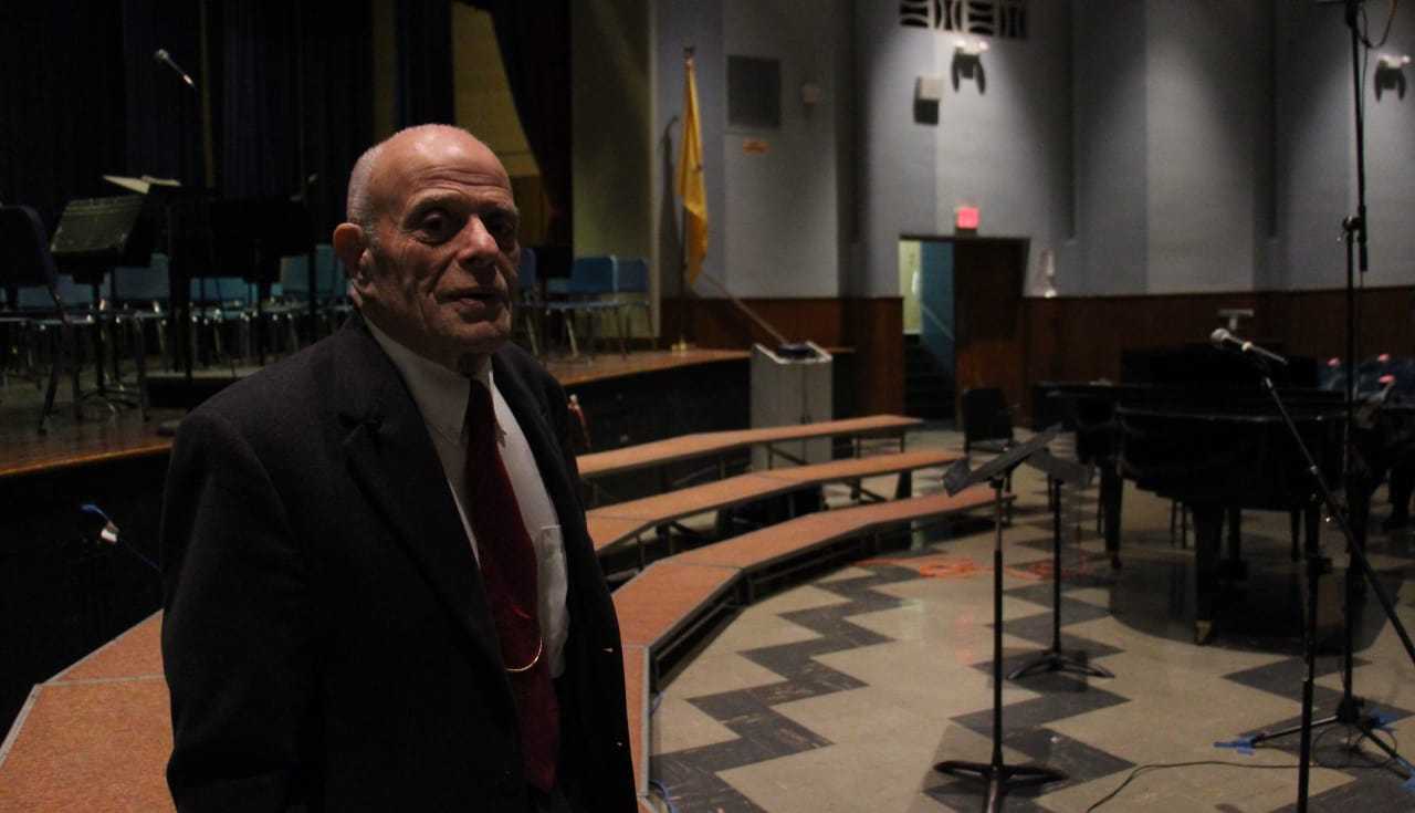 Van Poznak typically shows up well before any of the performers and sets up his equipment.