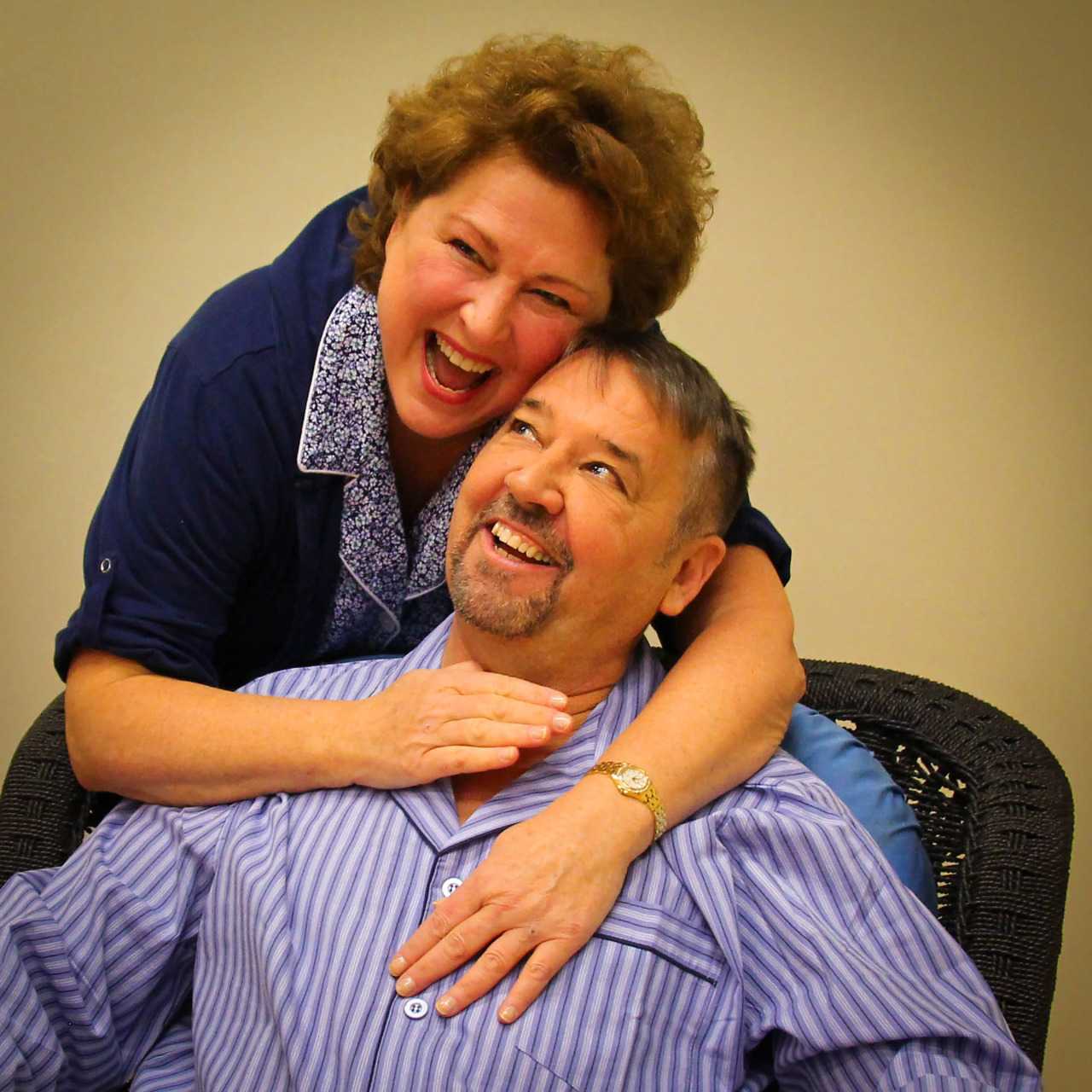 Cynthia Hannah and Jim Schilling in the MTC MainStage production of "Vanya and Sonia and Masha and Spike."