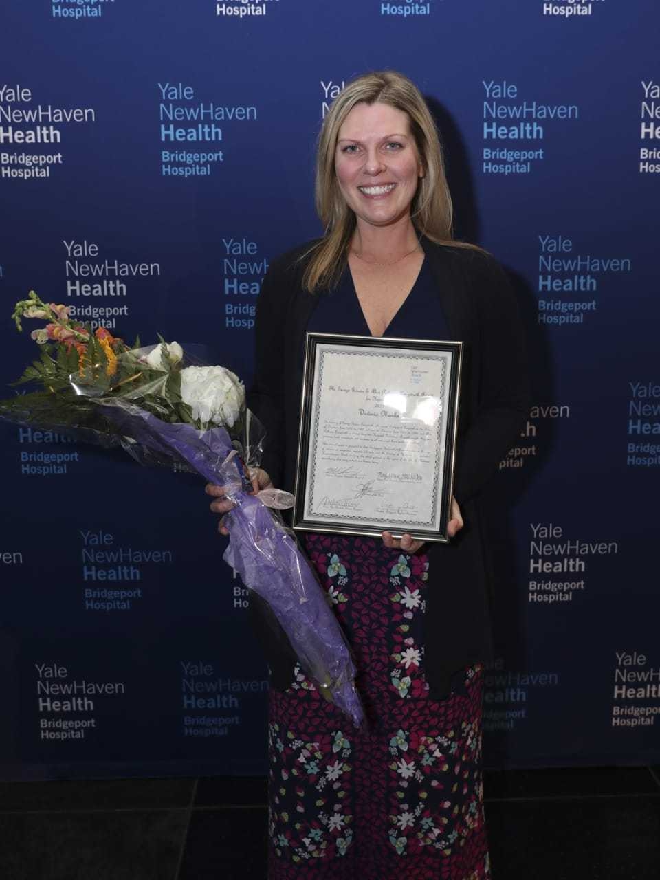 Victoria Monks of Stratford, Cardiovascular Services technologist, recipient of Bridgeport Hospital's George B. and Alice P. Longstreth Humanness Award