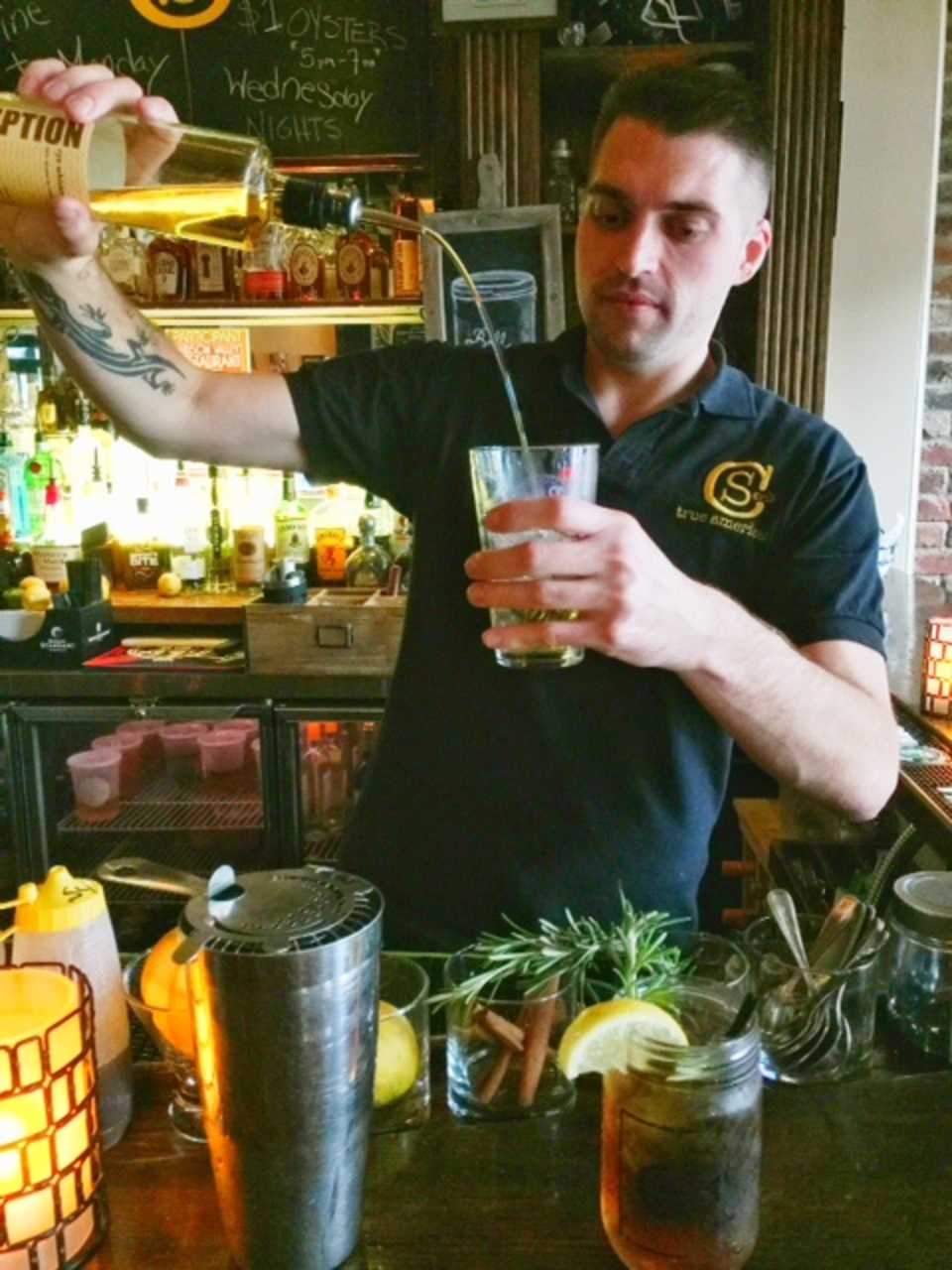 Jason Buckley, head bartender at Cedar Street Grill in Dobbs Ferry.