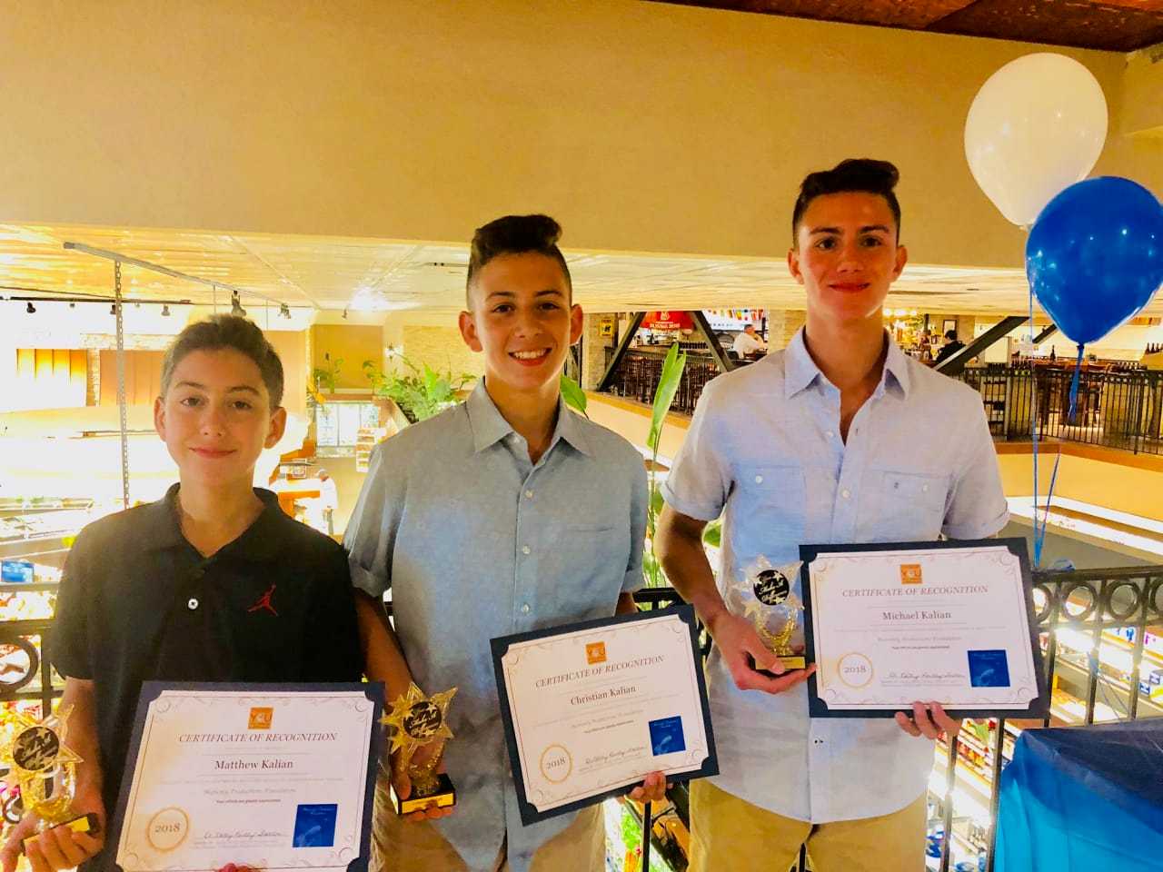Heavenly Productions Foundation volunteer award winners.